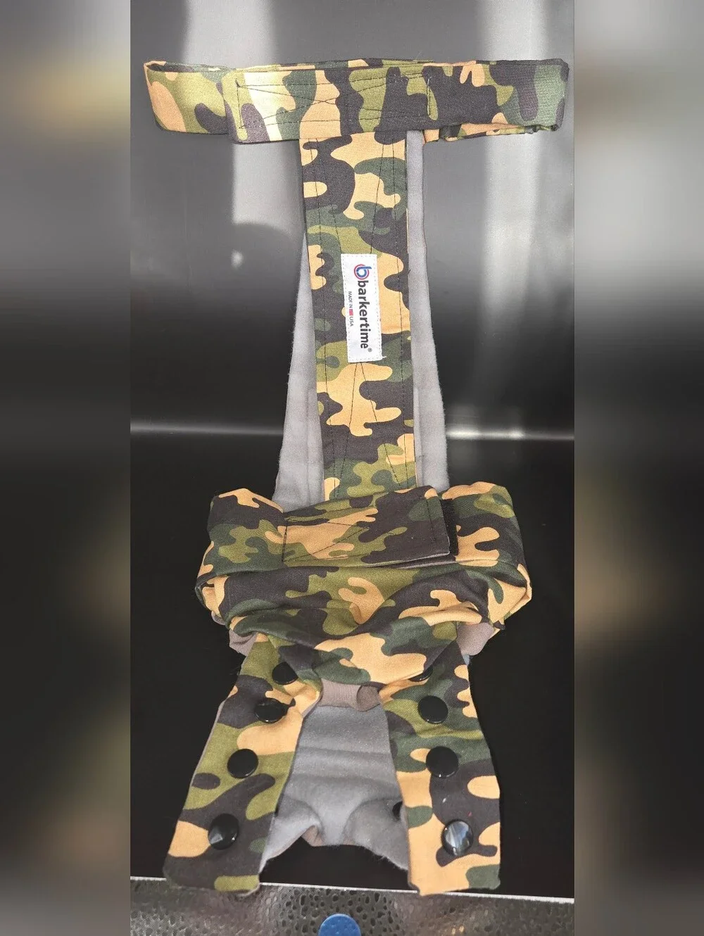 Barkertime Camo & Tan Diapper Overall - Beige Camouflage